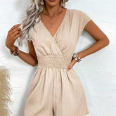 Striped cross bow jumpsuit T-shirt